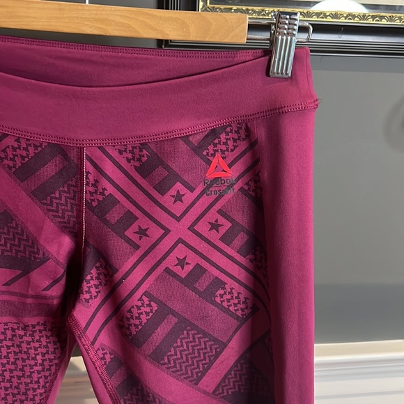 Reebok CrossFit leggings color block yellow and purple - Picture 5 of 8